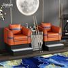 Billiard Hall Sofa Chair Set with Footrest and Coffee Table