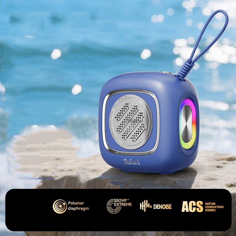 

Mini Pocket Bluetooth Speaker Wireless Outdoor Hifi Sound Music Box Subwoofer Handsfree Call MP3 Music Player with RGB Light синій