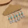 3 Pairs/set of Retro Turquoise Butterfly Feather Heart Inlaid Pendant Western Style Denim Earrings