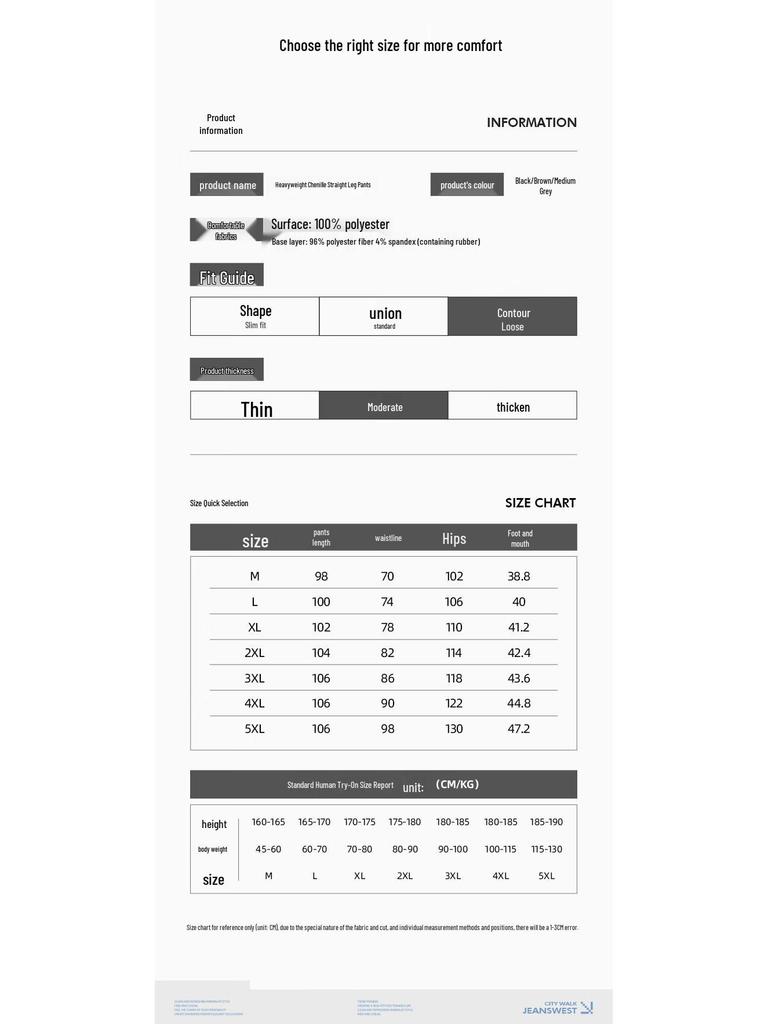 JEANSWEST LIFE Men's Straight-Leg Chenille Casual Pants