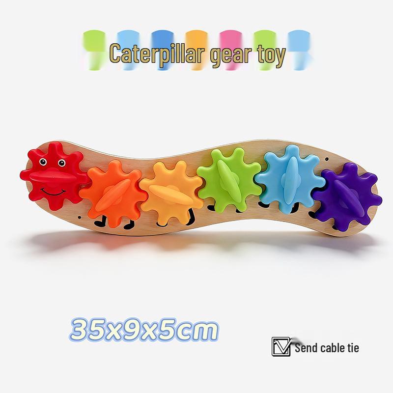 Busy DIY Wooden Colorful Caterpillar Activity Board for Kindergarten Teaching Aids