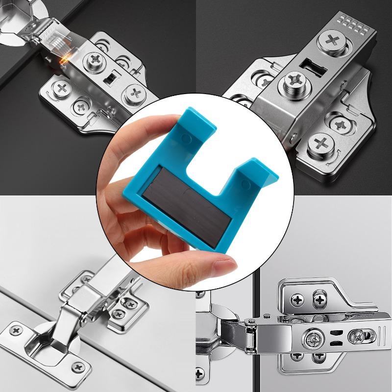 Magnetic Hinge Plate Positioning Aids Woodworking Quick Installation Fixed Plate Cabinet Door Furniture Hinges Assistant Panels