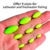 Seven Star Float Space Bean Traditional Eye Catching Elliptical Olive Shaped Fish Float 100 Pcs/Pack Fishing Gear Accessories