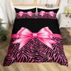 Pink Bow Duvet Cover Set For Kids Adults Girls Dreamy Princess Style Bedding Set Kawaii Bowknot Comforter Cover With Pillowcases