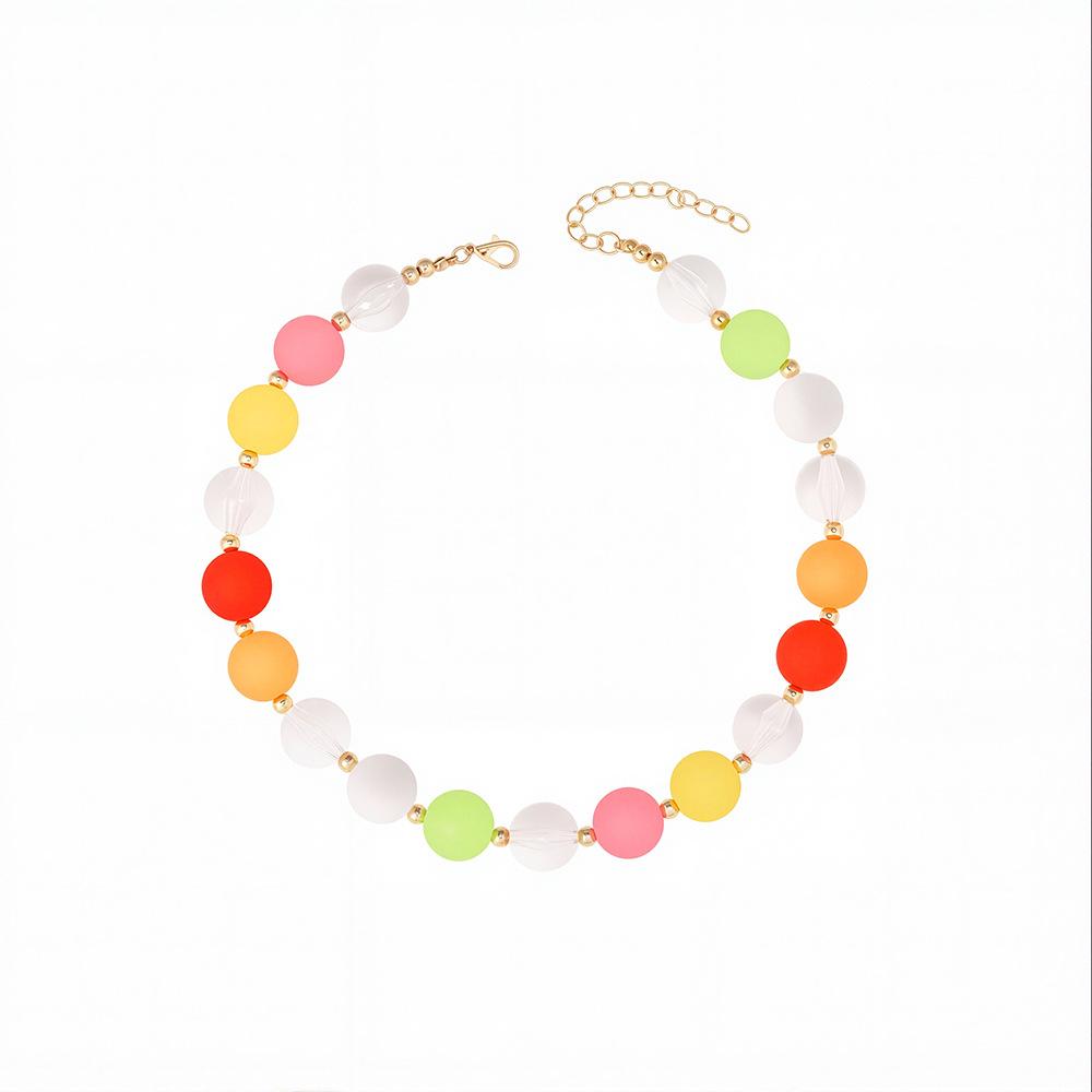 Sweet Cool Girl~ Color Dopamine Beaded Bracelet Women'S Niche Design Light Luxury Premium Sense Clavicle Chain