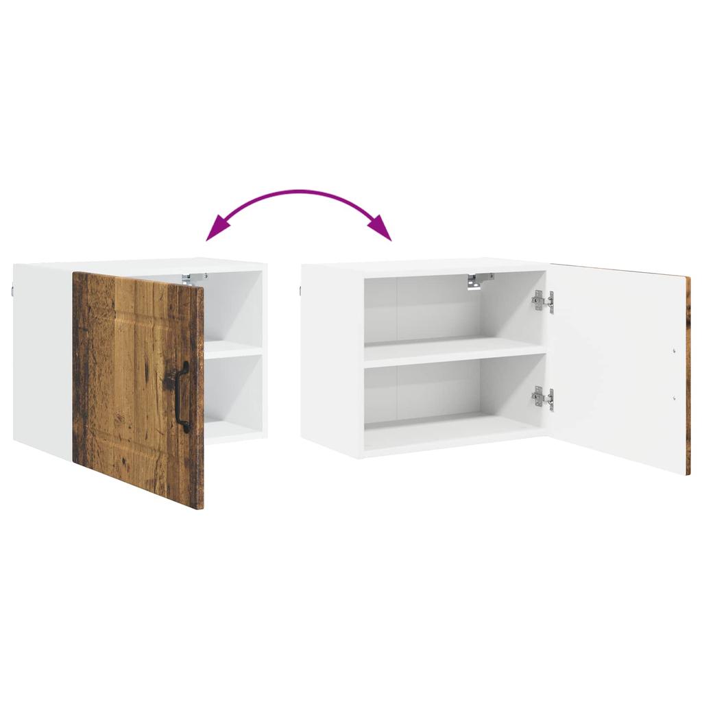Wall Mounted Cabinet PORTO Reclaimed Wood Style 50 X 31 X 40 Cm Engineered Wood