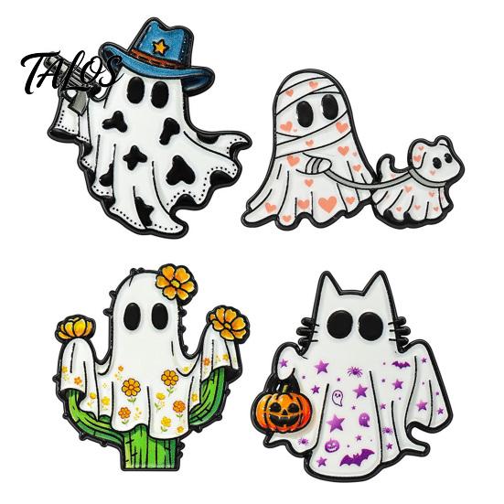 Spooky Clothing Accessories Halloween Cartoon Ghost Enamel Brooch, Metal Lapel Pin, Backpack Decoration Pin Sweater Cardigan Coat Suit Scarf