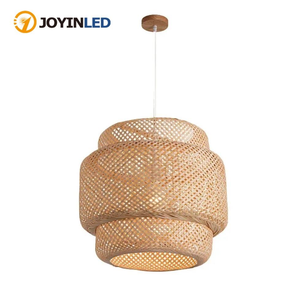 

JOYINLED Bamboo Chandelier Light 30cm Handmade Retro Ceiling Pendant Lighting Fixture for Home Room Decoration Bedroom Kitchen No Bulb