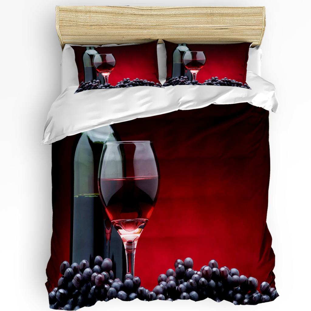 Cherry Fruit White Printed Comfort Duvet Cover Pillow Case Home Textile Quilt Cover Boy Kid Teen Girl Luxury 3pcs Bedding Set
