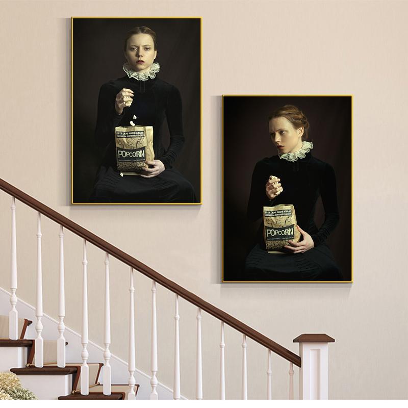 Europe French Style Girl Vintage Canvas Poster Simple Wall Art Print Woman Picture For Kitchen Living Room Home Decor Cuadros