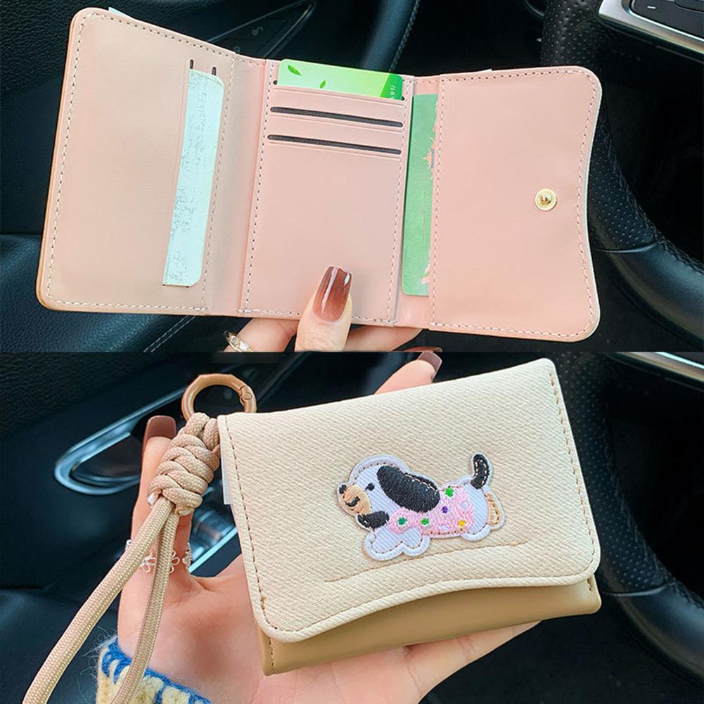 Cute Dachshund Wallet Mini Anti-Lost Card Holder Wallet Lanyard Detachable Lanyard Convenient Hands-Free Carrying