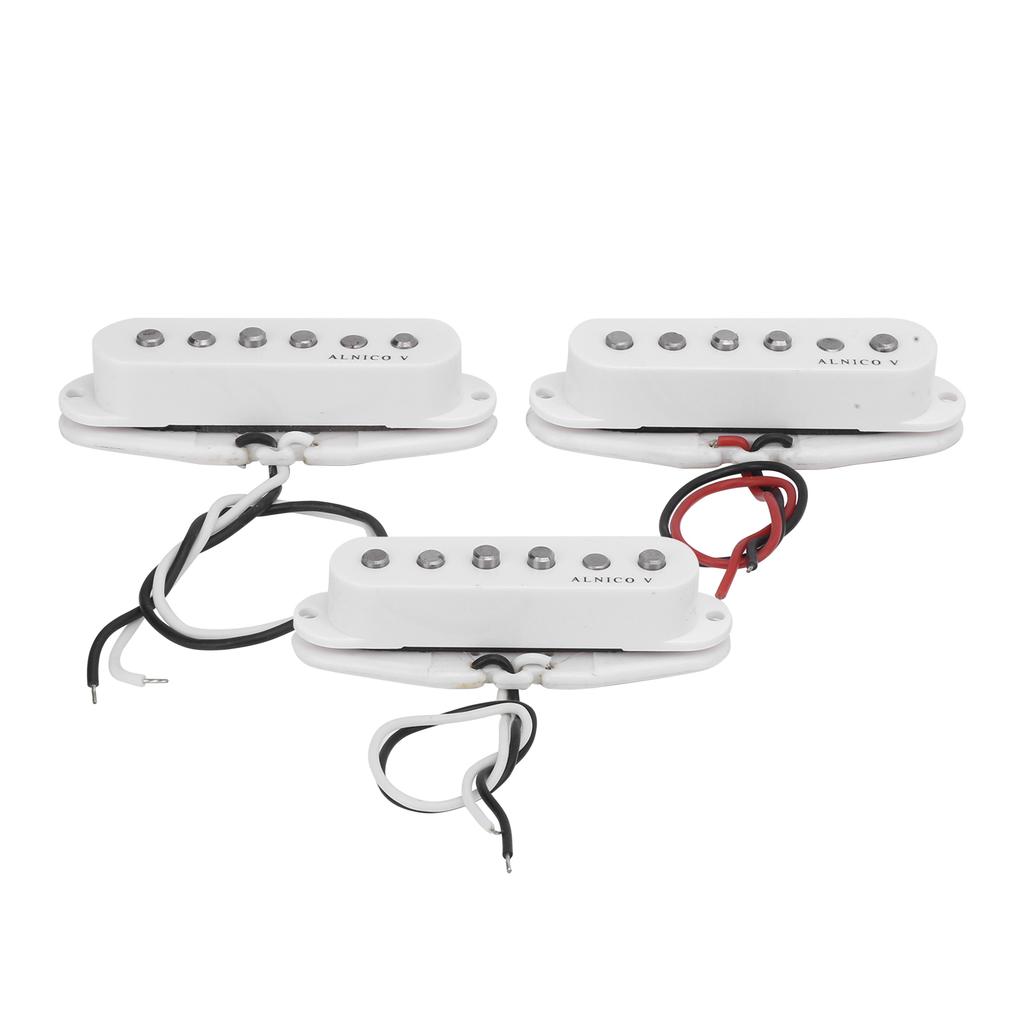 3Pcs Guitar Pickup Single Coil Set Alnico 5 Magnetic Accessory Replacement GMB137White