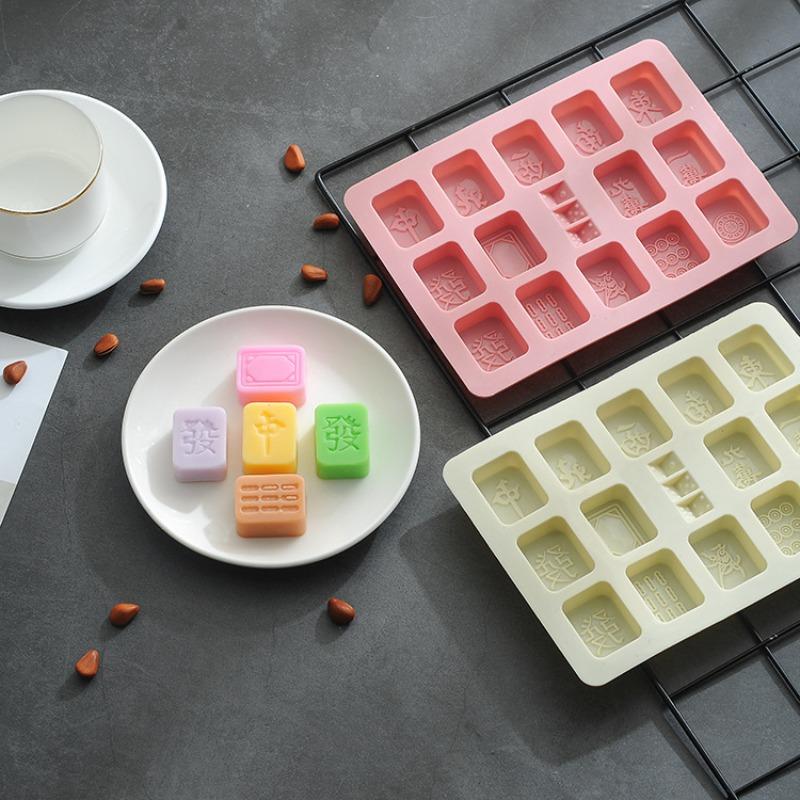 Spot Thirteen Dice Mahjong Tiles, Drop Gum Chocolate Mold, Baking Silicone Mold, Cake Mold, Ice Lattice