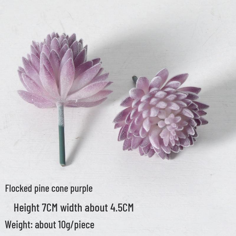 Mini Flocking Artificial Succulent Bonsai for DIY Wall Decor