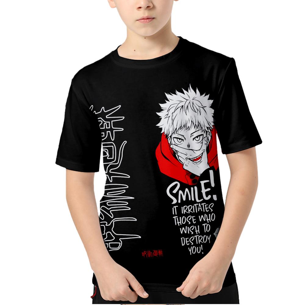 T-shirt Jujutsu Kaisen da Donna e Uomo Anime Stampate Girocollo Oversize Manica Corta Moda Abbigliamento Uomo Streetwear
