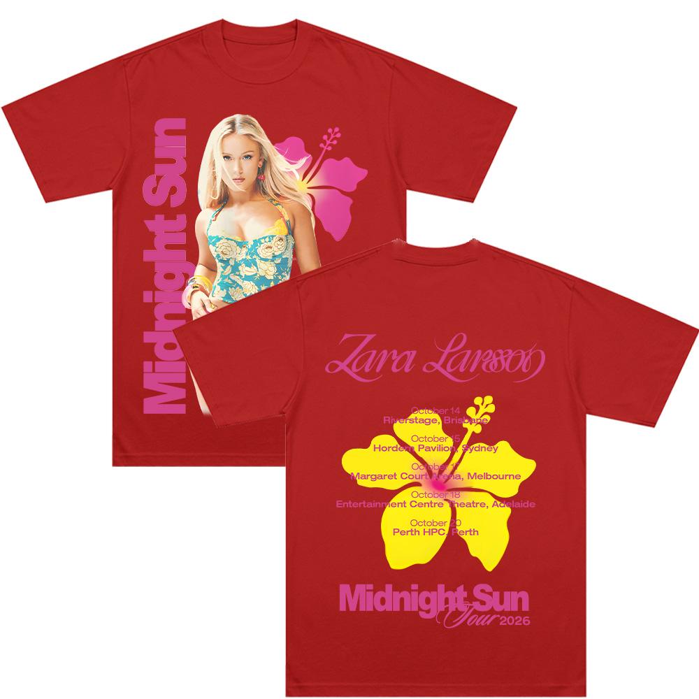 Midnattssolstur 2026 T-shirts Z-Zara Larsson Grafiska Kläder Y2k Hip Hop Dam Herr Streetwear Ren Bomull Mjuk Avslappnad T-shirt