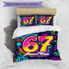 3PC Custom Name Colorful Graffiti Art Bedding Set Printed  Bedding Set Duvet Cover Closure Includes 1 Duvet Cover & 205 Pillowcases for Bedroom