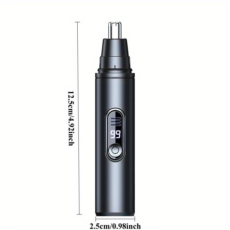 USB Rechargeable Electric Nose Hair Trimmer with LED Display-Painless Facial Hair Removal Device Type-C Charging
