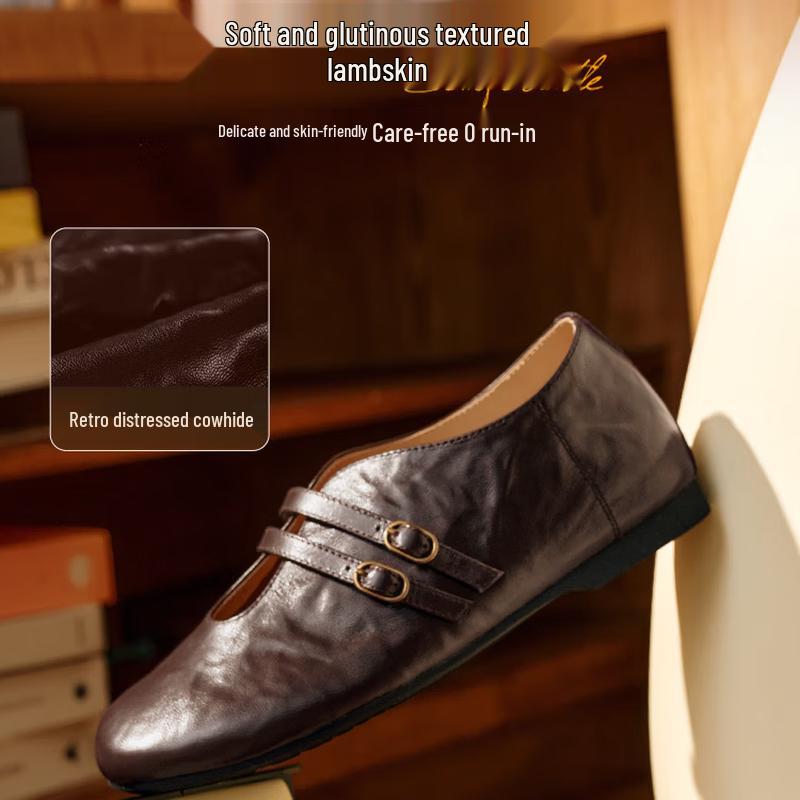 SENDA Mary Jane Women s Spring Leather Flat Shoes EU 38