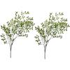 YHNJI 2Pcs Artificial Bamboo Plant Branch, 43.3in Nandina Domestica Faux Greenery Branches Fake Green Plants Stems for Home Party Office Wedding