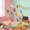 Easter Hanging Eggs Colorful Easter Egg Hanging Ornaments Decor Hand Painted Ball DIY Crafts Tree Ornaments Easter Decorations