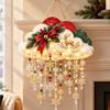 Snowflake Puff Hanging Decoration Lighted LED Felt Christmas Decor Ready to Hang