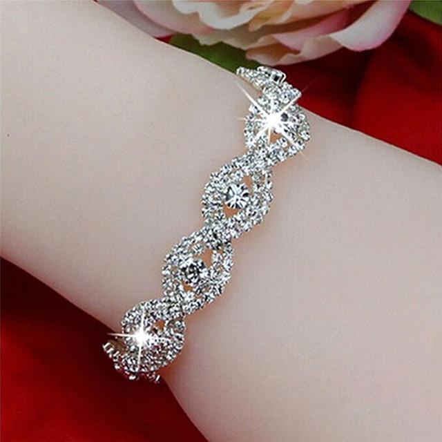 

Модные элегантные ювелирные изделия Infinity Rhinestone Bangl Deluxe Crystal Bracelet Women Gift