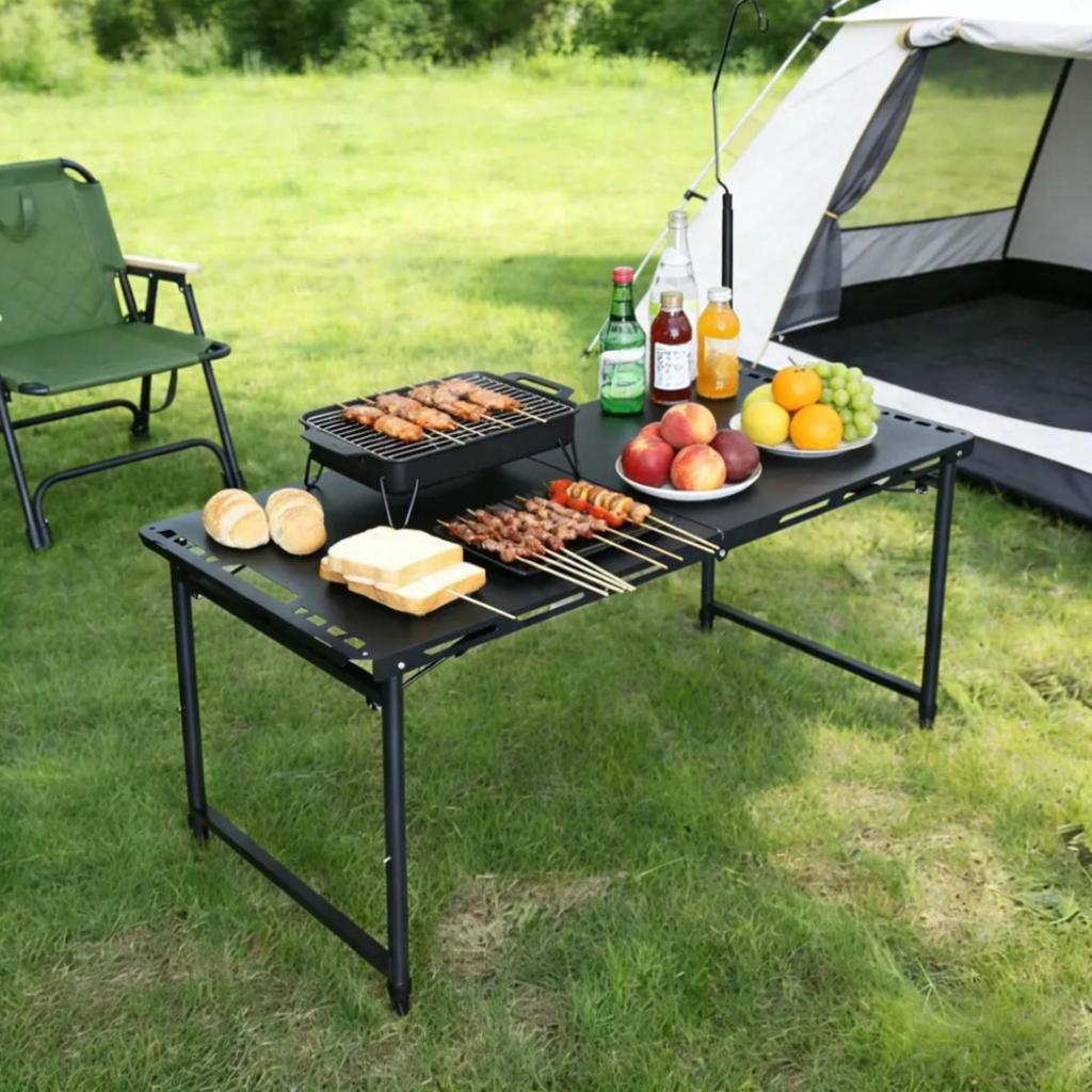 Folding Outdoor Table Sturdy for Picnics, Tailgating