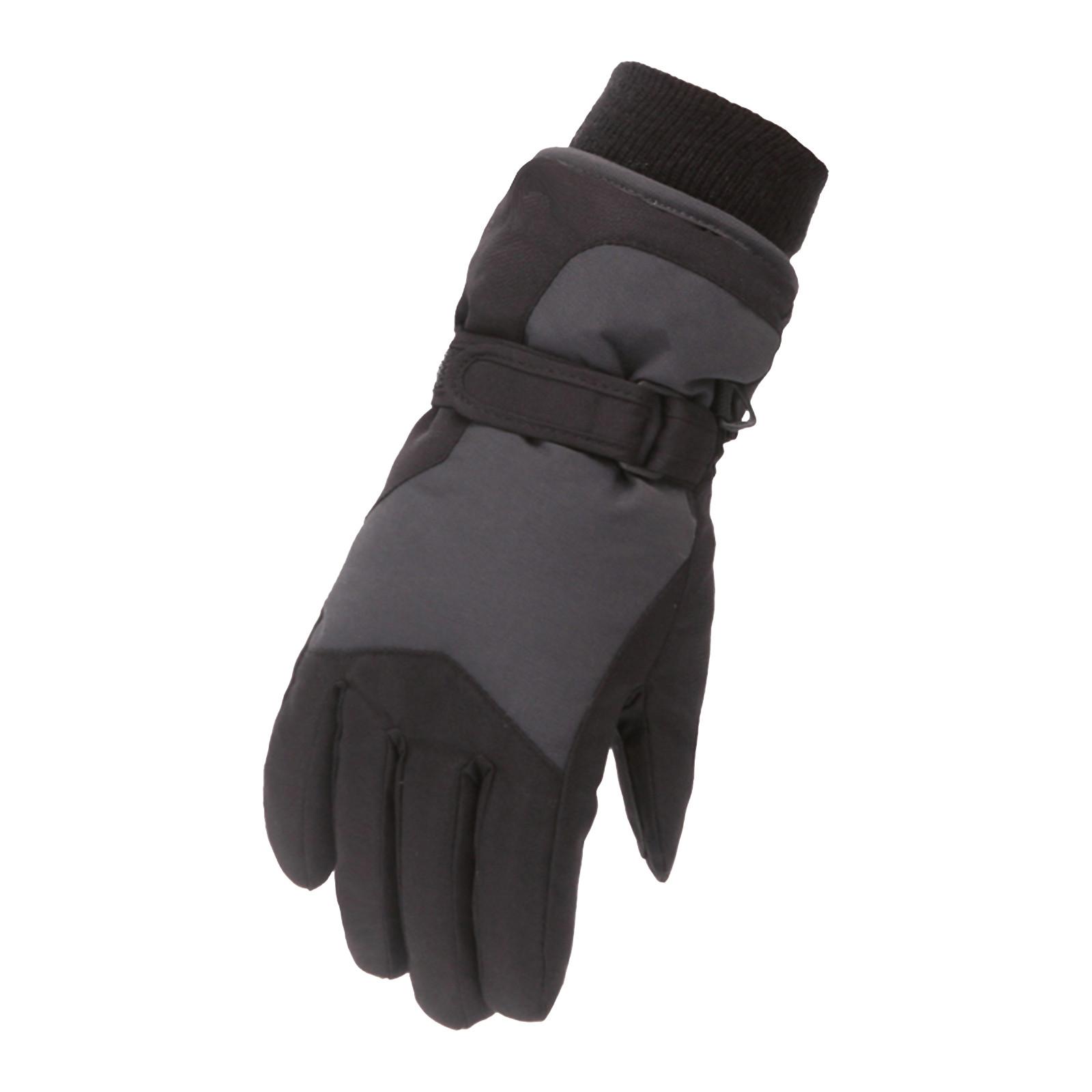 Upgraded Outdoor Children s Ski Gloves Cycling Gloves Winter Mountaineering Warm Gloves M чёрный