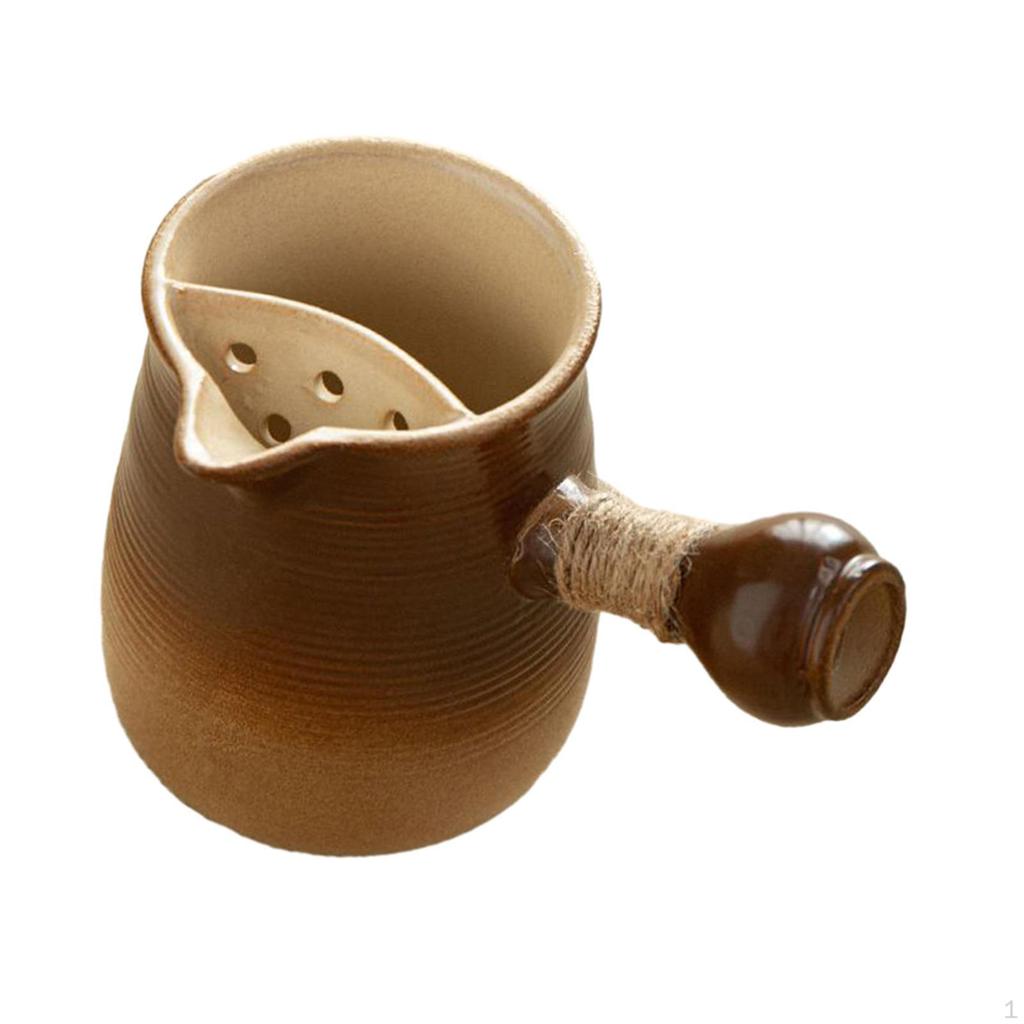 Ceramic Teapot Porcelain Tea Pot with Rope Wrapped Handle Maker for Home Lovers Gift Picnic