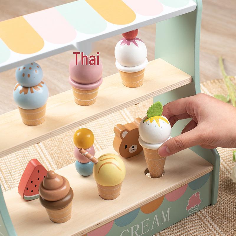 Wooden Ice Cream Stand: Pretend Play Kiosk for Kids and Parents