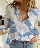 2023 European & American Women's Casual Loose Long Sleeve Cotton Linen Shirt - Solid Color