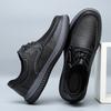 Men's Shoes 2025 Autumn New Leather Breathable Platform Business Leather Shoes Men's Black Commuting Trend Casual Shoes Men