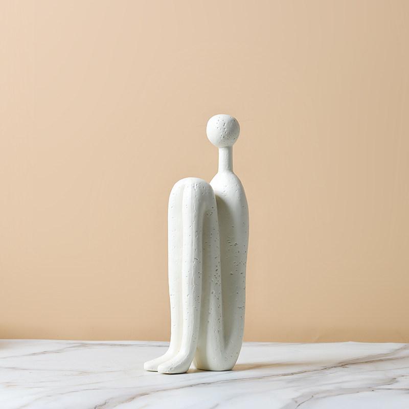 Nordic Minimalist Ceramic Sculpture Abstract Humanoid Figurine Ornaments Home Decoration Creative Desktop Ornaments Unique Gift