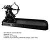 Fantasy Themed Office Desk Decor Incense Holder with Catch Tray, Archer Warrior Figurine Burner, 3D Printed Matte Black Resin Decorative Stick
