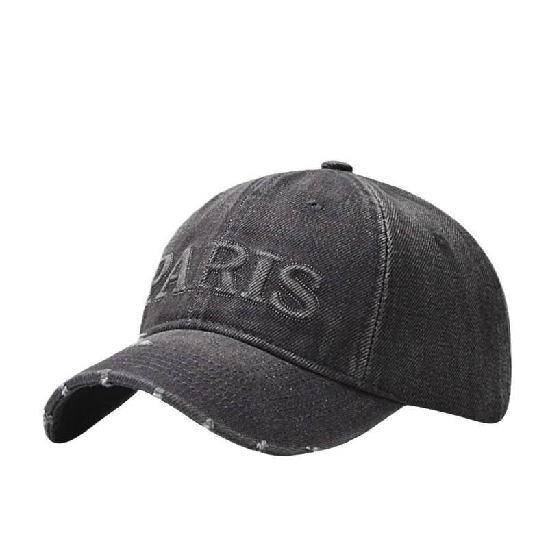 Vintage Retro Washed Cowboy Baseball Hat Men'S Spring And Summer Soft Top Letter Big Head Circumference Sunshade Cap