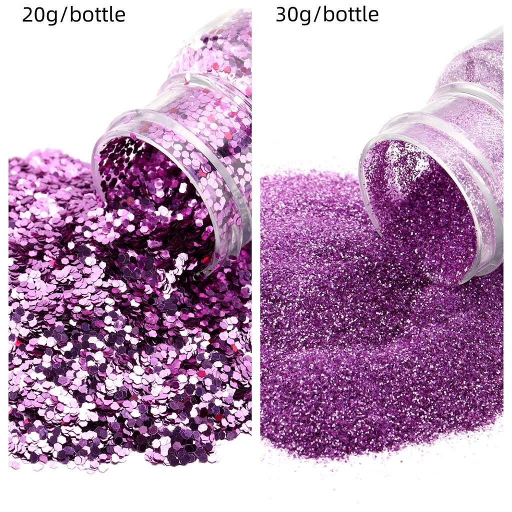 20/30g Glitter Sprinkles Powder Colorful Hexagonal Sparkly Powder Nail Art For Handicraft Creative Nail Paillette Decoration