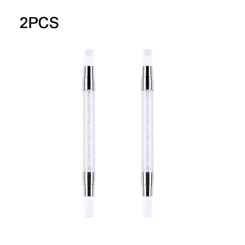 New 1/2/3PCS Dual-ended Silicone Sculpture Pen Nail Art Brushes Small Builder Gel Silicone Nail Brush Tool XJS04