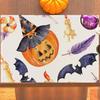 4PCS Halloween Place Mats Set Square Table Mats Machine Washable for Autumn Party and Kitchen Decor
