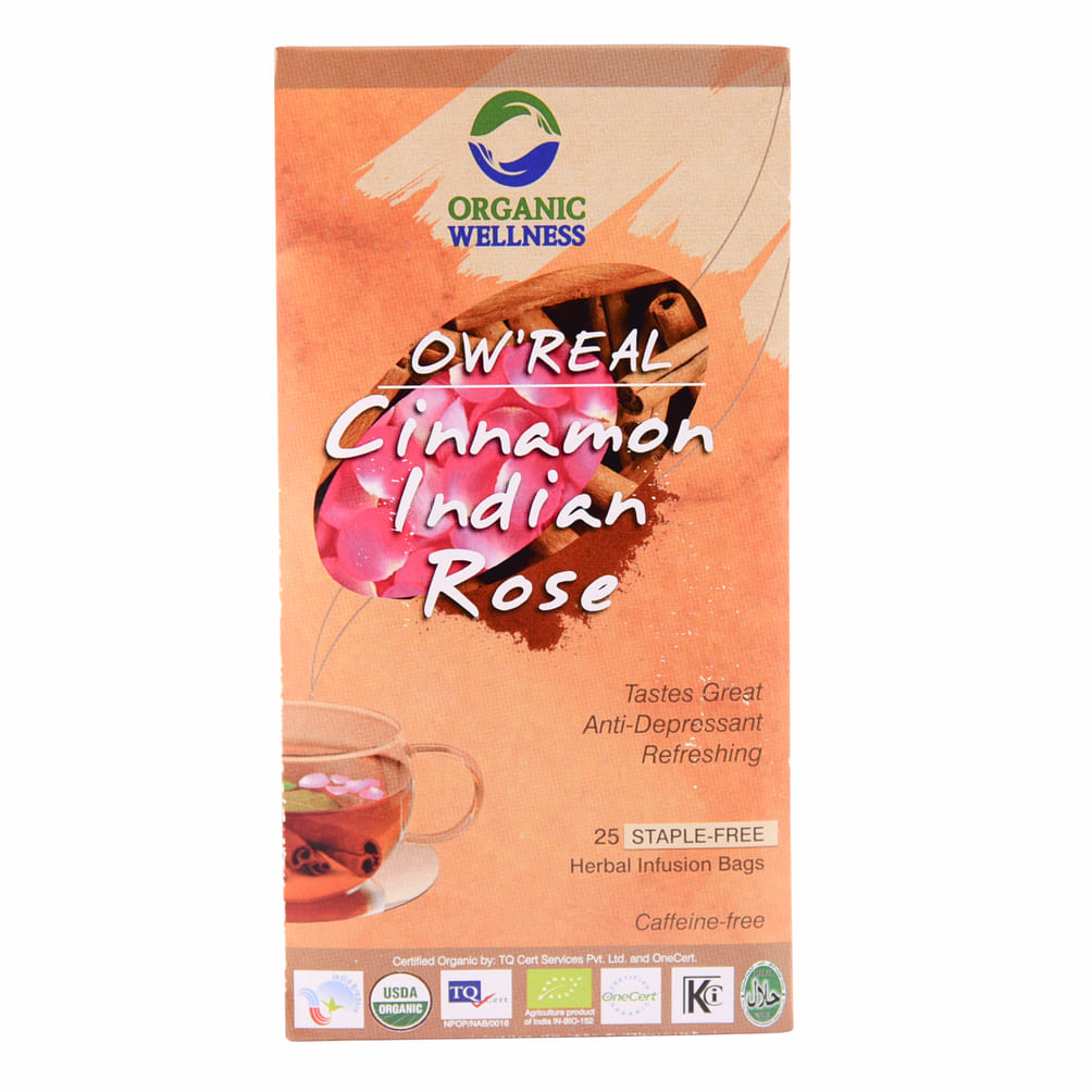 Чай с Корицей и Индийской розой (25 пак, 1.30 г), Cinnamon Indian Rose Tea,  Organic Wellness
