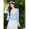 Faux Two-Piece Light Blue Vest Camisole