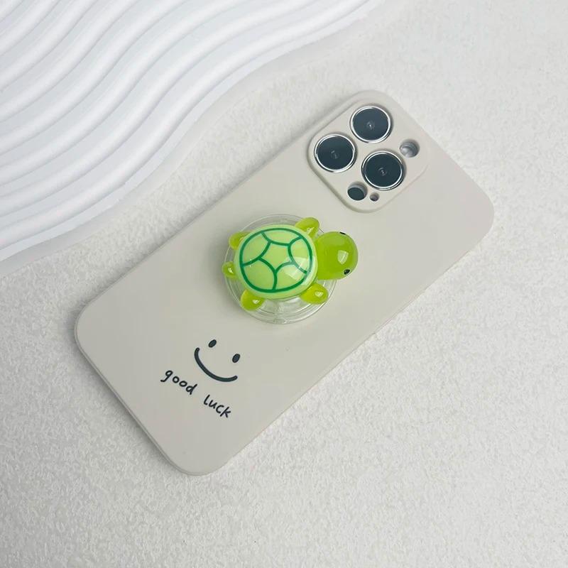Cute Luminous Turtle Phone Holder Griptok Finger Ring Support For IPhone Samsung Cases Grip Tok Socket Bracket Girl Gift