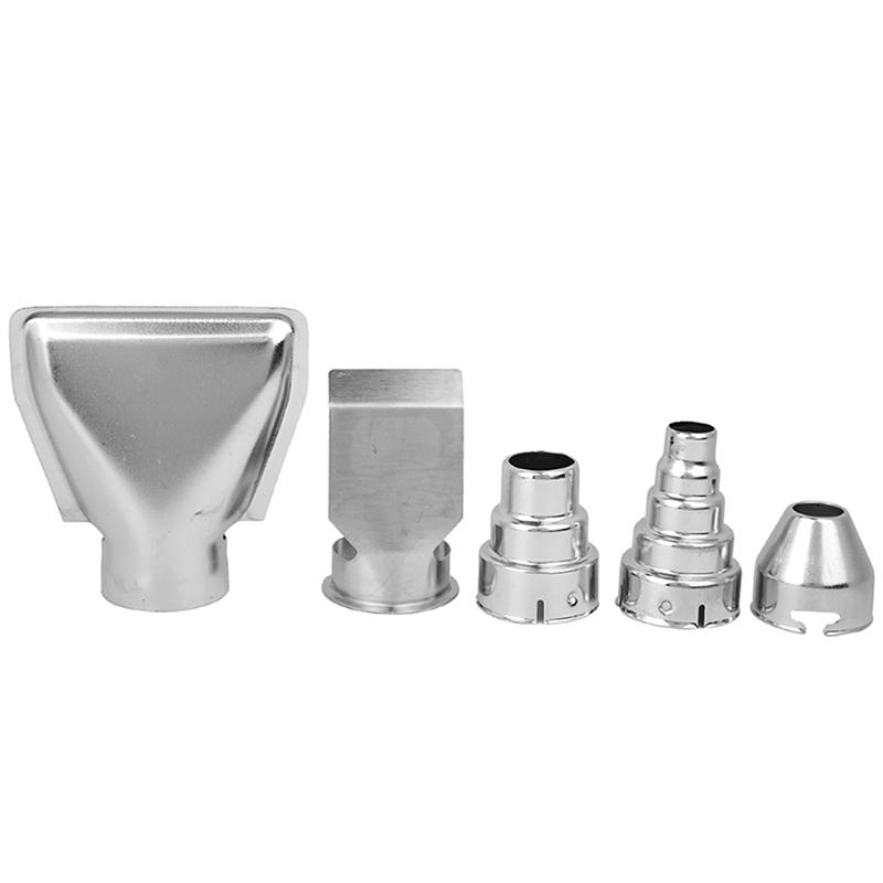 5Pcs/Set Stainless Steel  Air Gun Heat Resisting Nozzles Fast Heating Heat Blower Nozzles