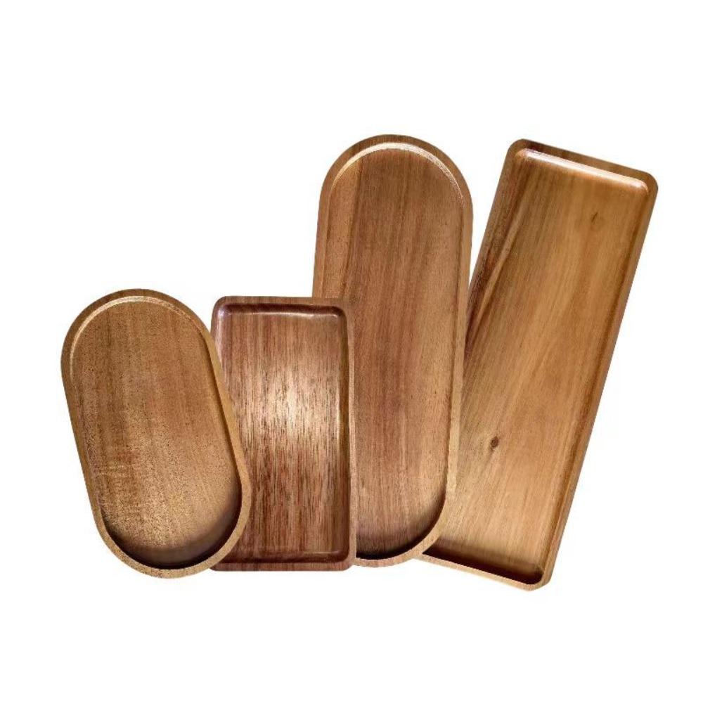 Oval/Rectangle Wooden Serving Tray Japanese-style Dessert Plate Bread Board Afternoon Tea