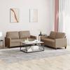 Vidaxl 2-Seater Sofa With Cushions, Cappuccino, Faux Leather