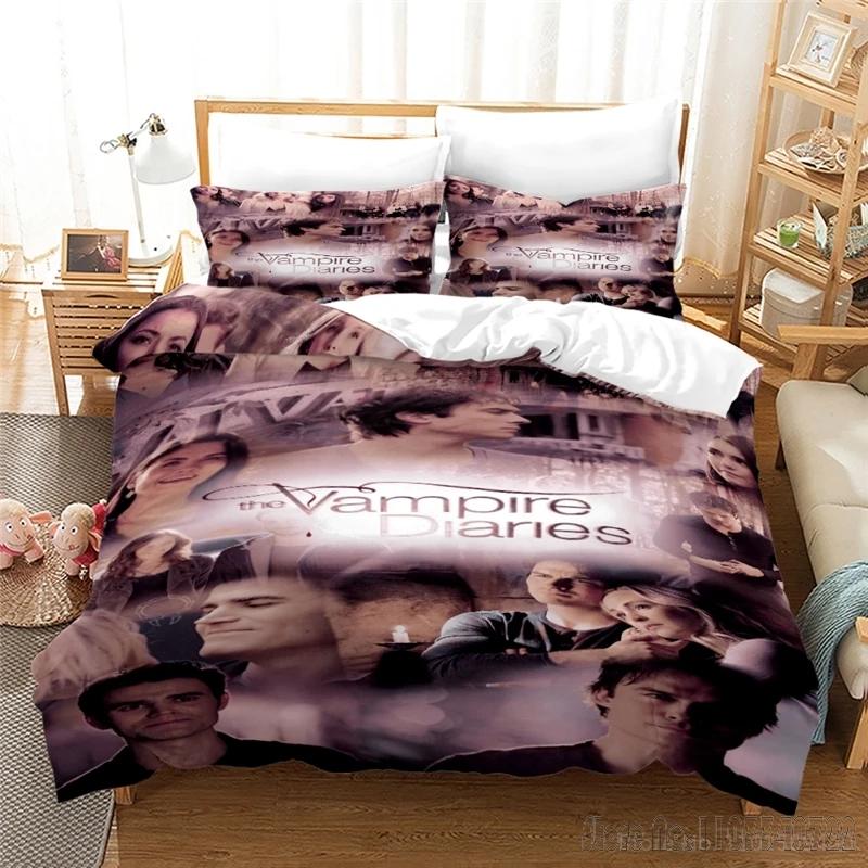 The Vampire Diaries Serie TV Figlio d'Amore Set Copripiumino HD Copripiumino Biancheria da Letto per Bambini Set Biancheria da Letto Decorazione Camera da Letto