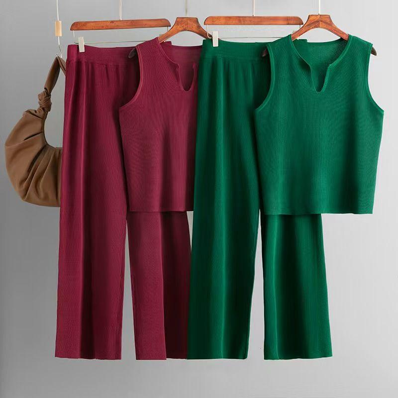 Fashion Wind New Fashion Casual Knitting Vest Pants Suit Knitted Vest and Pants Set