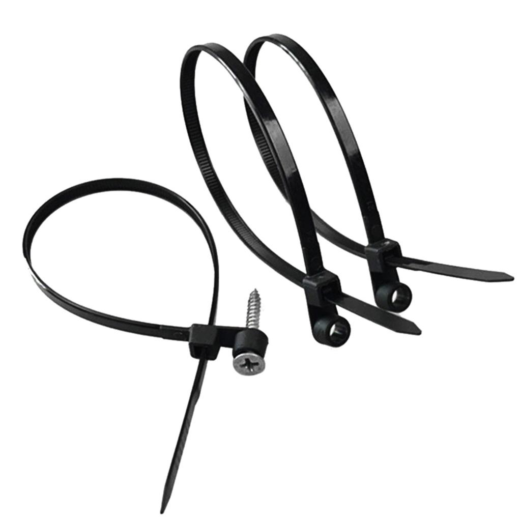 500Pcs Fixed Nylon Cable Ties W/ Screw Hole Self Locking Nylon Cable Ties for Home Office Automotive Cord Management