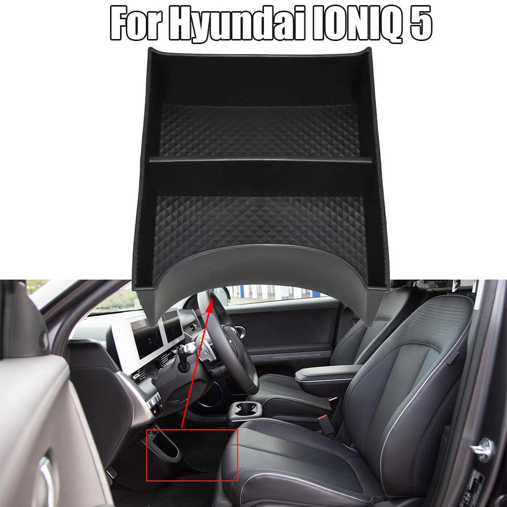 For Hyundai For IONIQ 5 For Hyundai IONIQ 5 2025 Storage Box Front Black Center Console ABS Black ABS For Hyundai IONIQ 5 2025