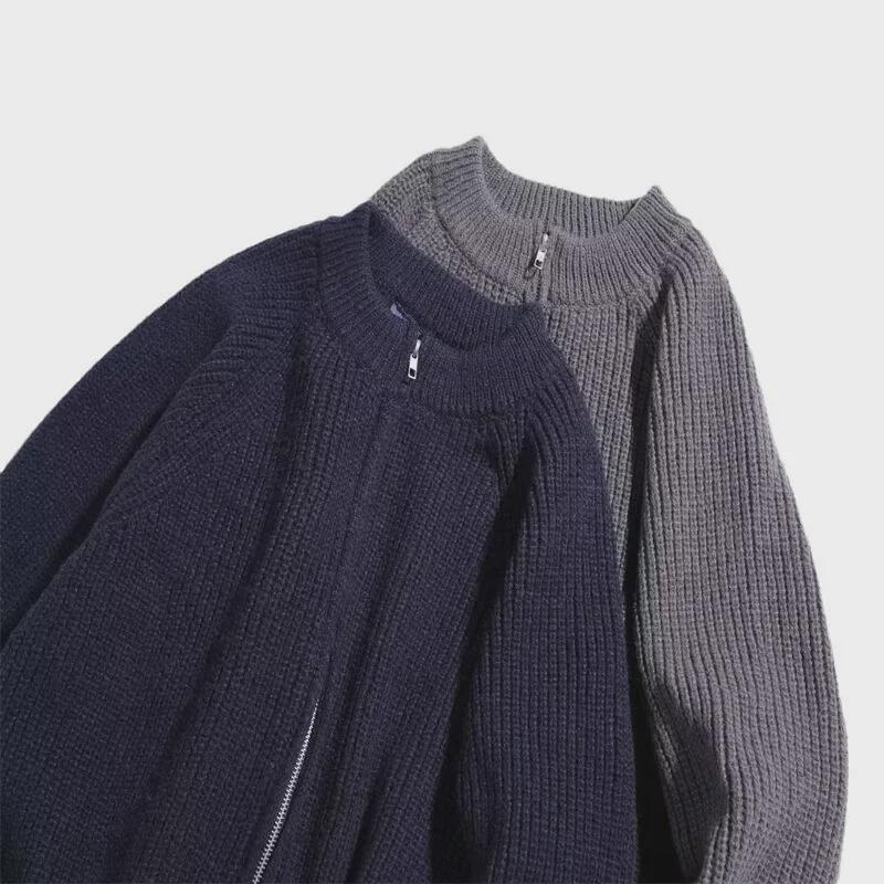 2024 Autumn/Winter Women's French Casual Loose Round Neck Knitted Cardigan Jacket